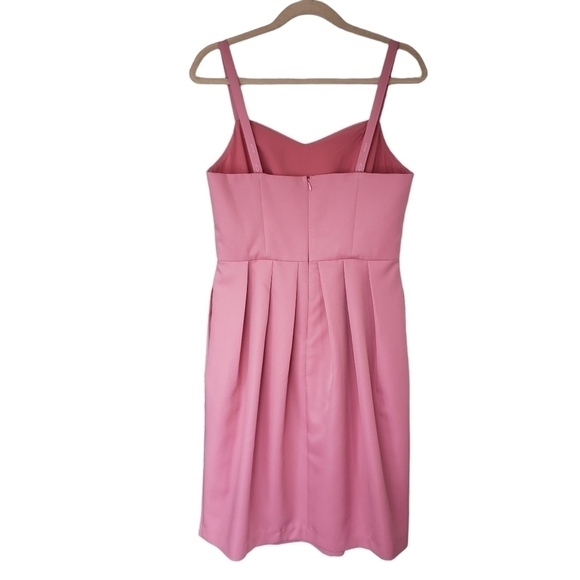 NWT Vila Dress Dusty Rose Pink Retro Inspired Barbiecore Pleated - Picture 2 of 7